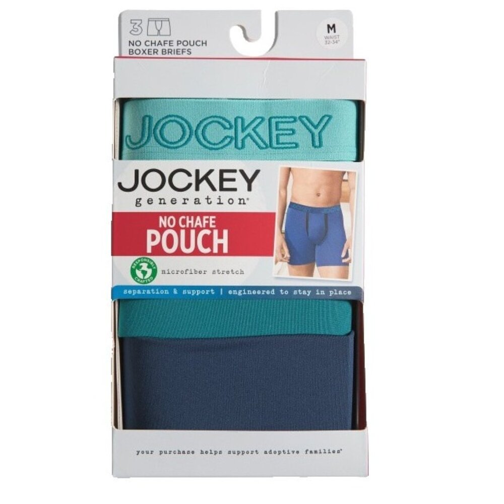 JOCKEY Mens Small 3pk Chafe Proof Pouch Boxer Briefs NEW